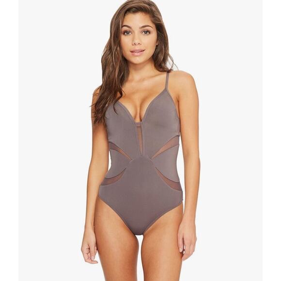 Jets by Jessika Allen Women's Aspire Plunge Cut Out One-Piece Slate 12 Swimsuit - Picture 5 of 10